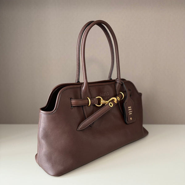 MiuMiu popular vintage tote bag 44cm sheepskin