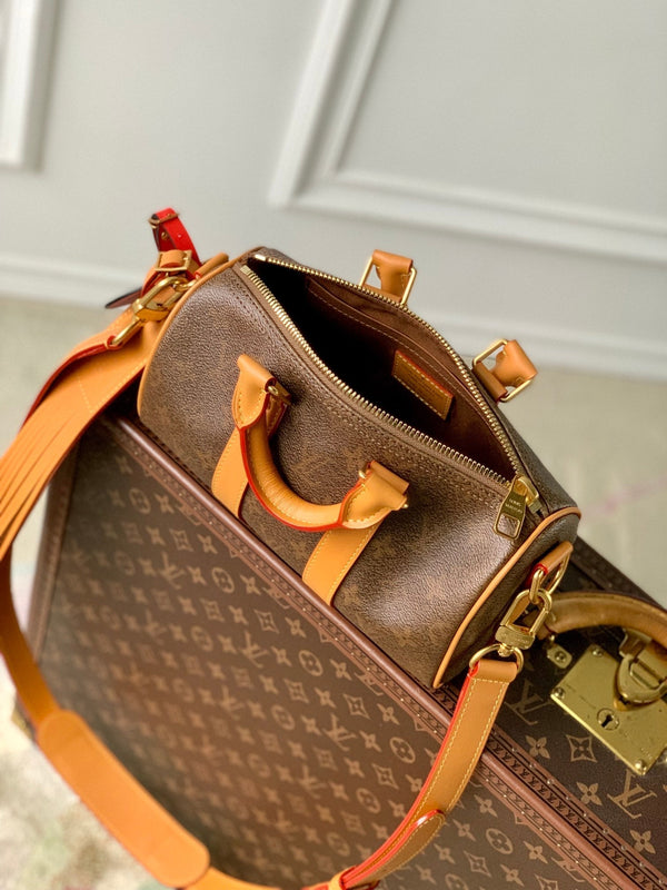 Lv Keepall Bandouliere 25 Monogramma Marrone