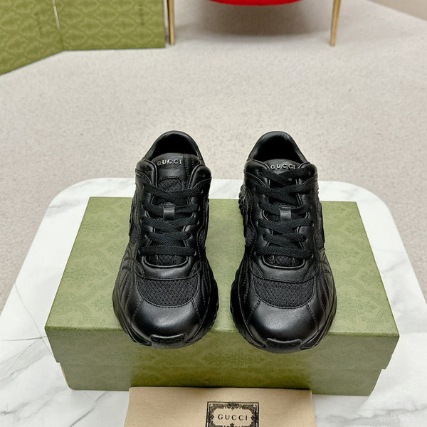 GG RIPPLE TRAINER IN PELLE DI AGNELLO NERA