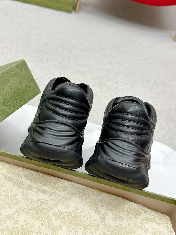 GG RIPPLE TRAINER IN PELLE DI AGNELLO NERA