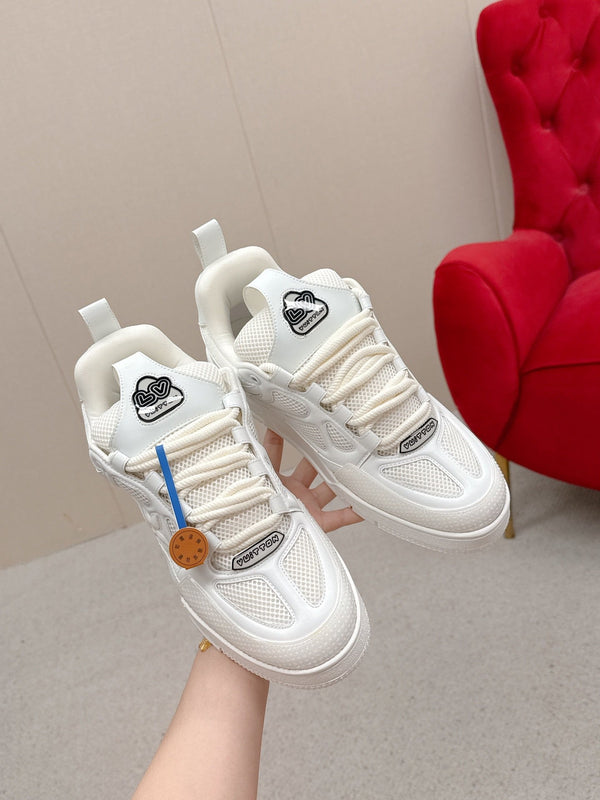 LV Trainer Sneaker Off White Cowhide and Mesh 528553