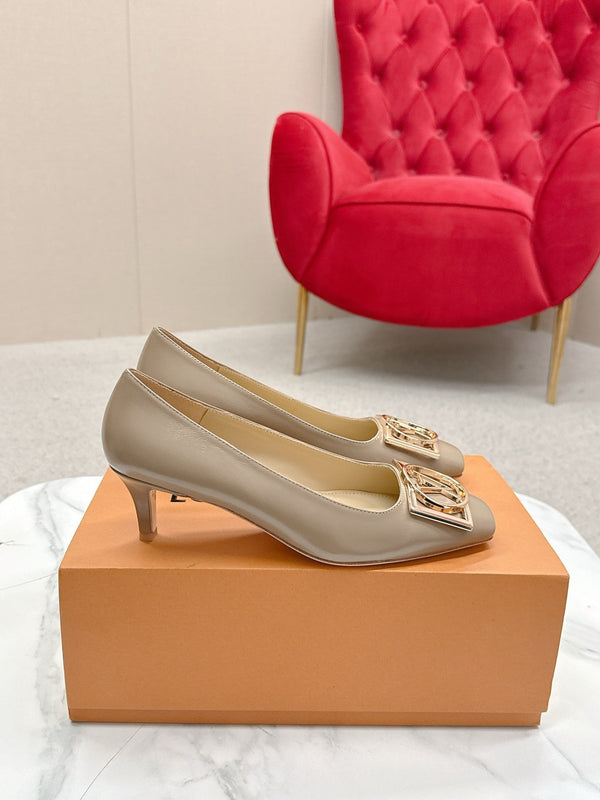 LV Madeleine High Heels Fuchsia Beige Leather 528578