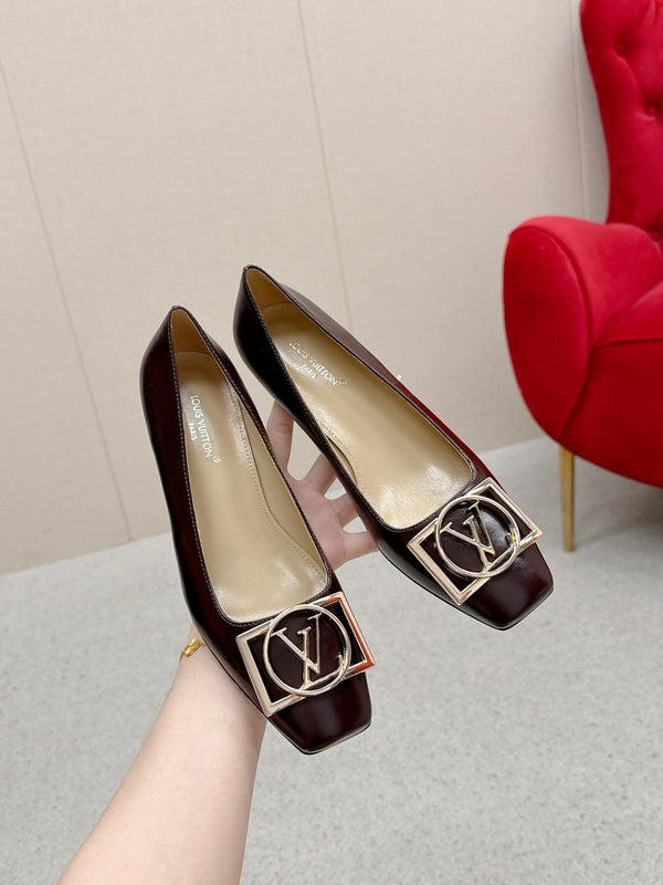 LV Madeleine High Heels Fuchsia Burgundy Leather 528579
