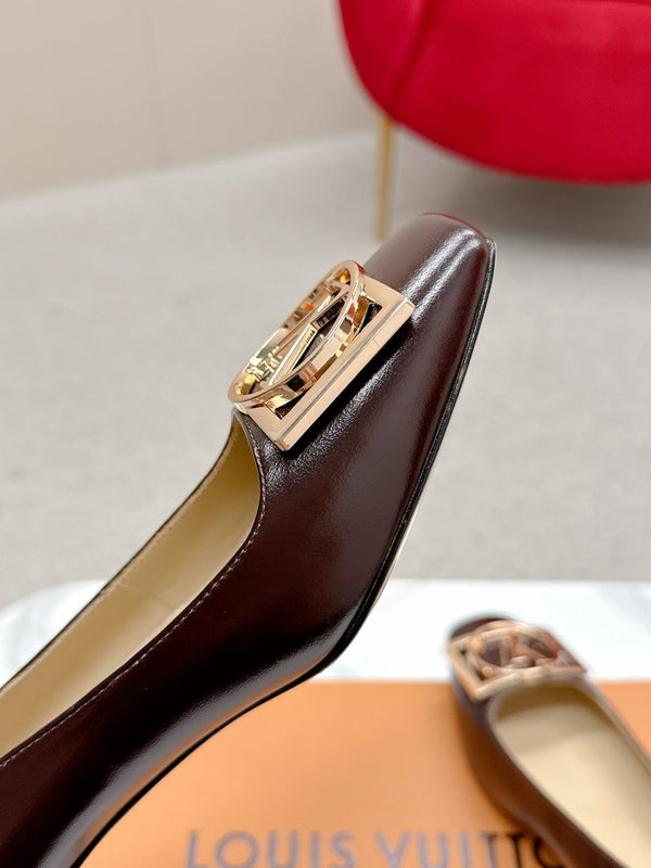 LV Madeleine High Heels Fuchsia Burgundy Leather 528579