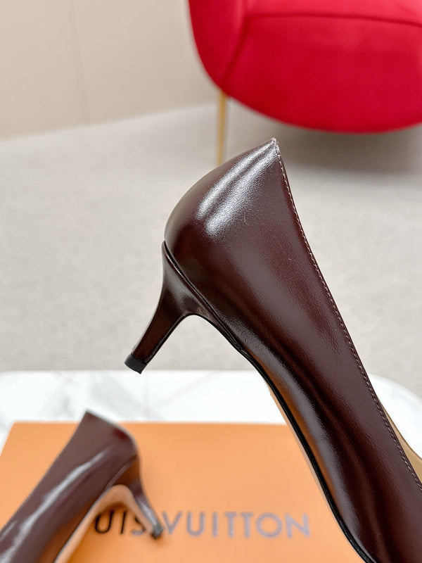 LV Madeleine High Heels Fuchsia Burgundy Leather 528579