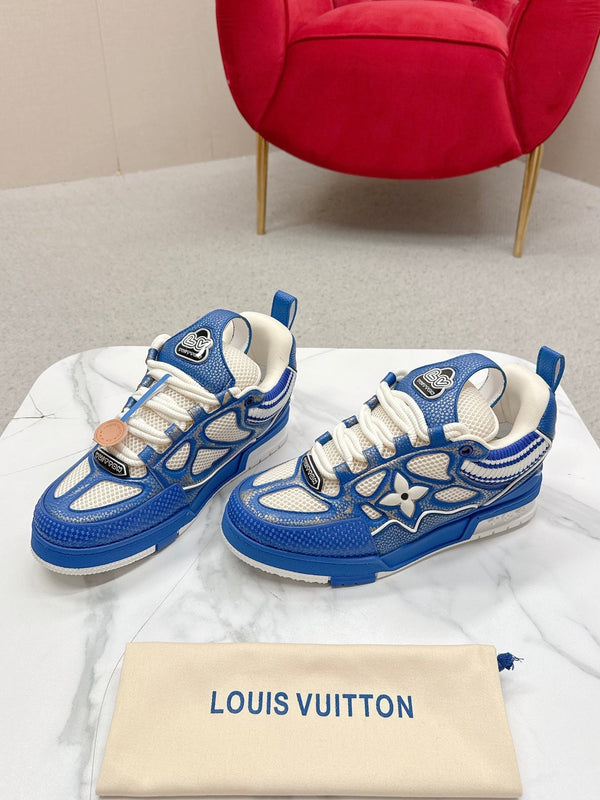 LV Trainer Sneaker Navy White Cowhide and Mesh 528554