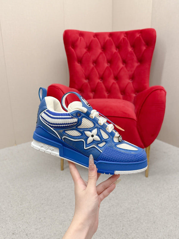 LV Trainer Sneaker Navy White Cowhide and Mesh 528554