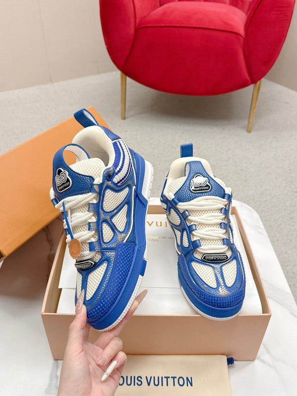 LV Trainer Sneaker Navy White Cowhide and Mesh 528554