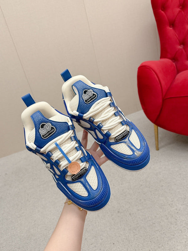 LV Trainer Sneaker Navy White Cowhide and Mesh 528554