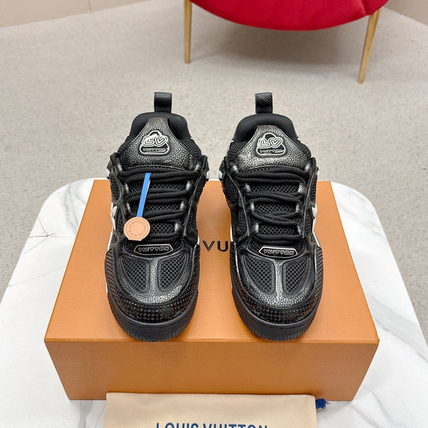 LV Trainer Sneaker Black White Cowhide and Mesh 528557