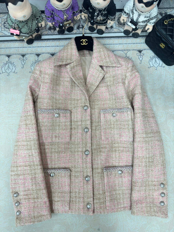 Giacca in tweed CC rosa Lana Alpaga 251960