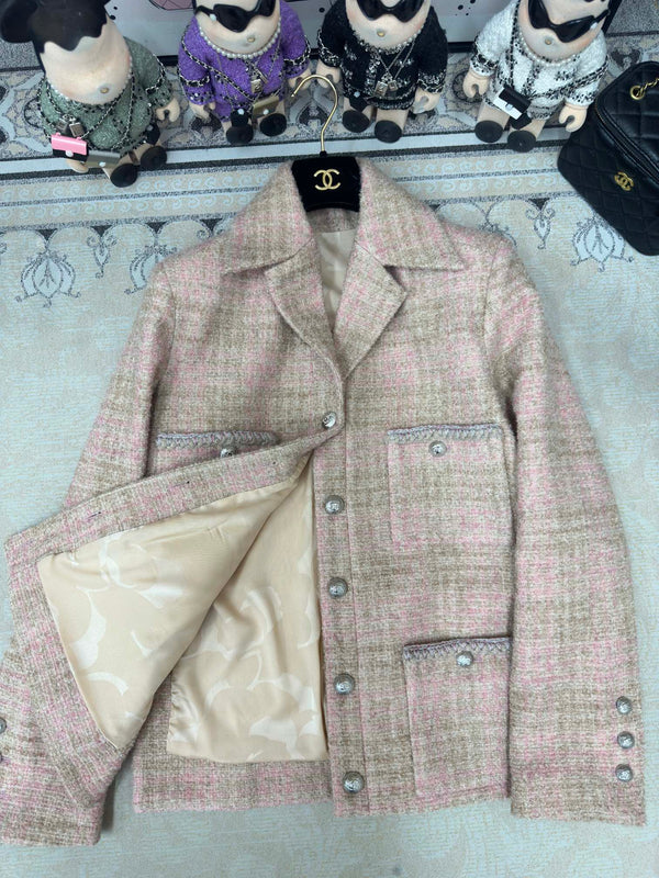 Giacca in tweed CC rosa Lana Alpaga 251960