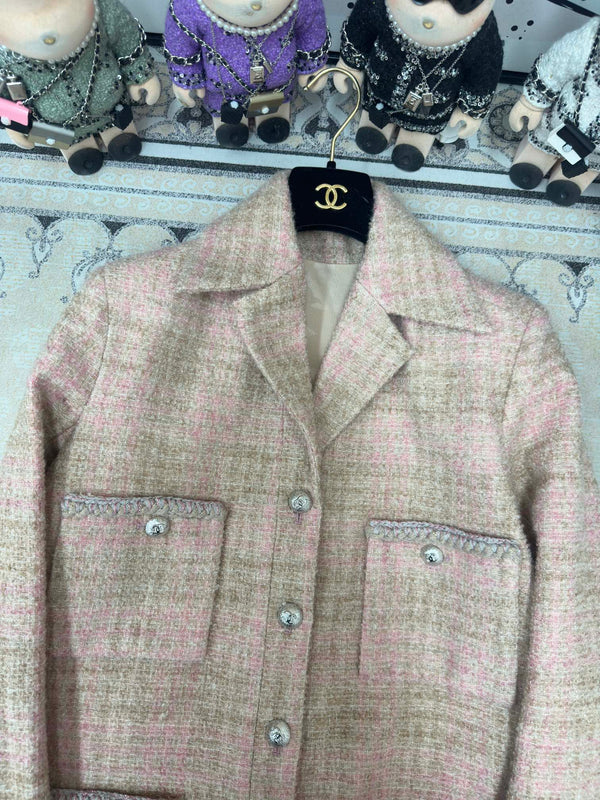 Giacca in tweed CC rosa Lana Alpaga 251960