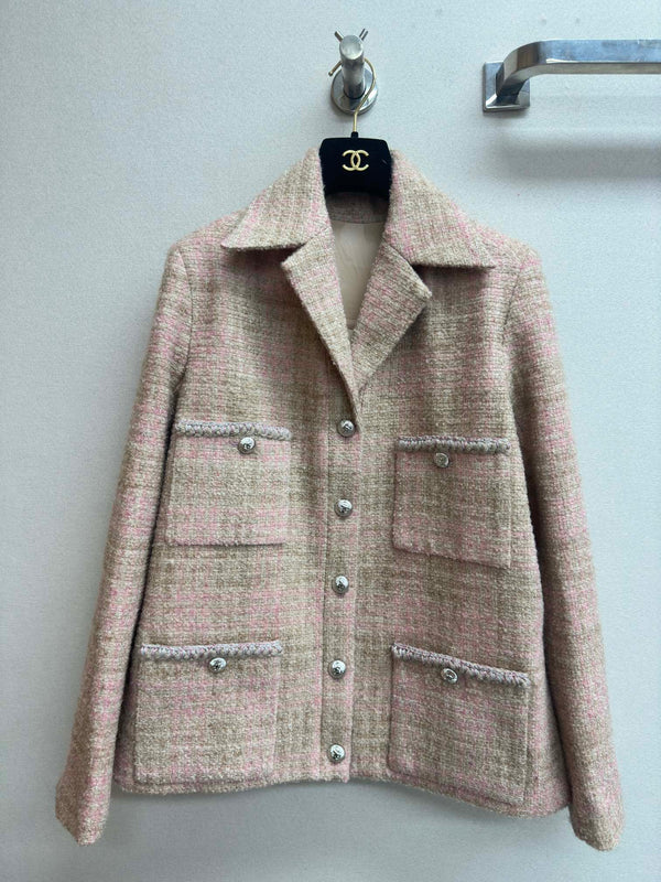 Giacca in tweed CC rosa Lana Alpaga 251960