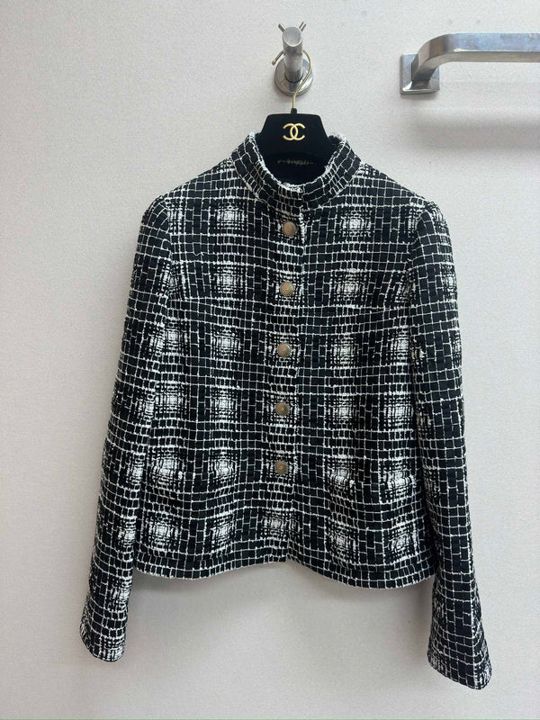 Giacca in tweed CC 25 nera in poliammide e cotone 251893