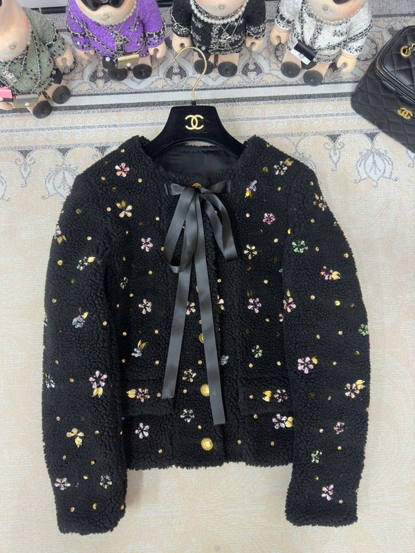CC 25 Tweed Jacket Butterfly Black Laine Wool Polyester 251958