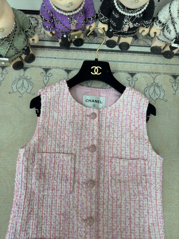 CC Tweed Vest Pink Cotton Wool 219841