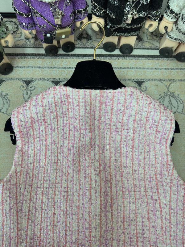 CC Tweed Vest Pink Cotton Wool 219841