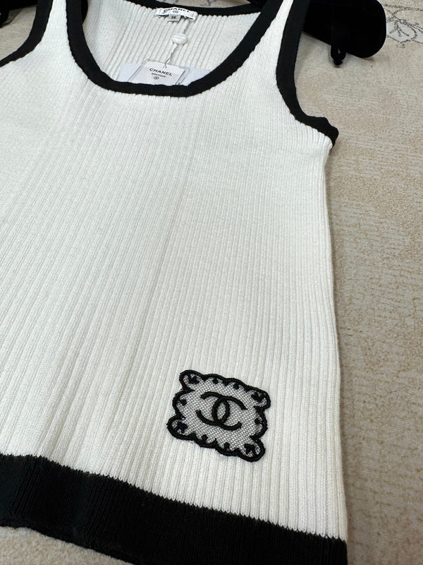 Chanel Tank Top White Wool 232743