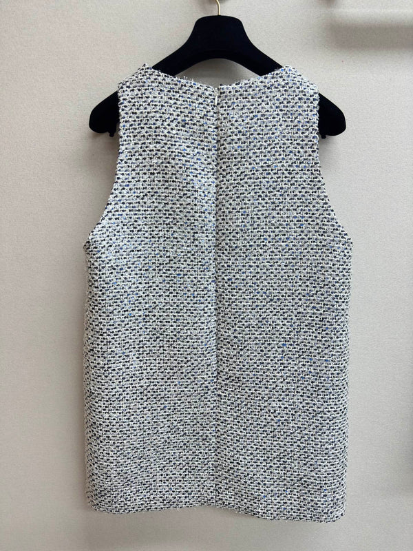 CC Tweed Vest Dress Black Polyester Polyamide 251869