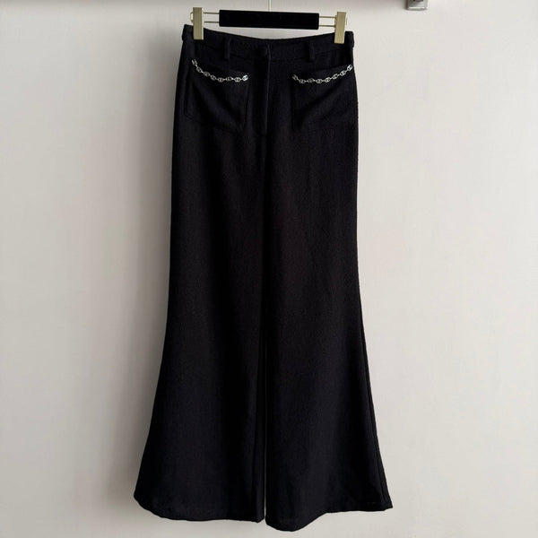 CC 26s Pantalon évasé Laine Viscose Noir 338888