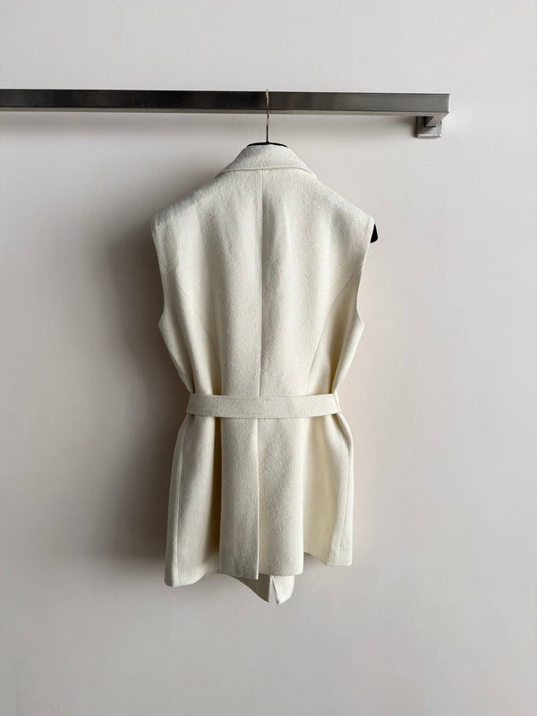 Gilet en laine et viscose 26S CC Ivoire 338886