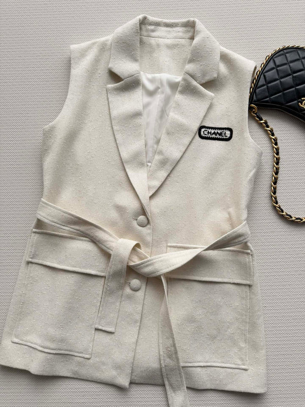 Gilet en laine et viscose 26S CC Ivoire 338886