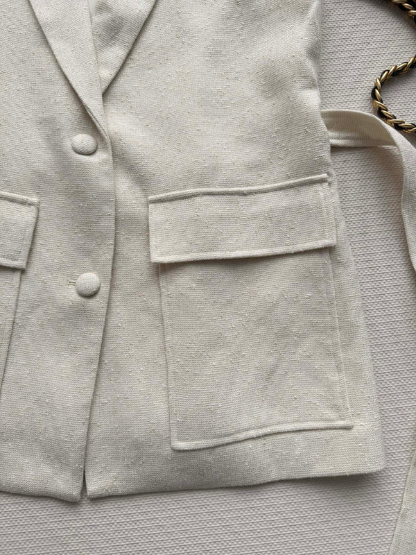 Gilet en laine et viscose 26S CC Ivoire 338886