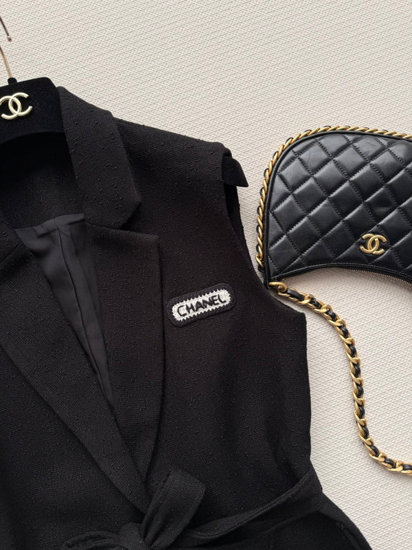 CC 26s Gilet Noir Laine Viscose 338885