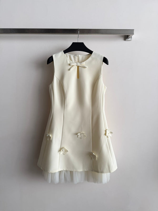 Robe sans manches CC Bow-Tie Crème clair Polyester 352970