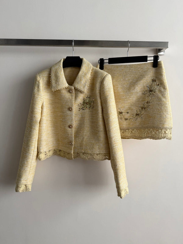CC Ensemble Tweed Jaune Clair 352994