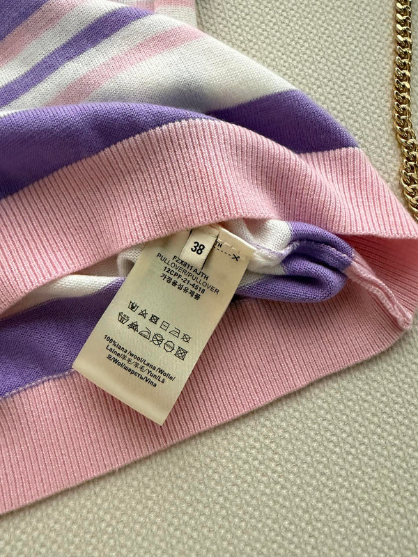 Fendi 26s Polo Rayé Tricot Rose Violet 363765