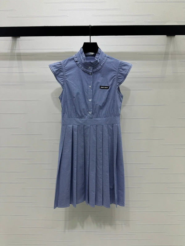 Miu Gingham Check Shirt Dress Cotton 392629