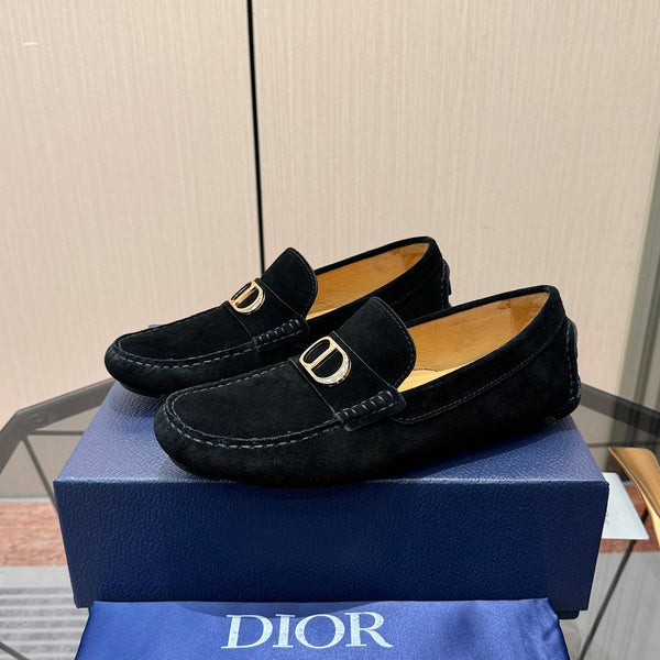 CD Odéon Men’s Loafer Black Gold Suede 664112