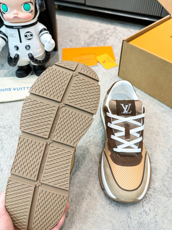 LV Classic Sneaker Beige Light Taupe Suede Mesh 625424