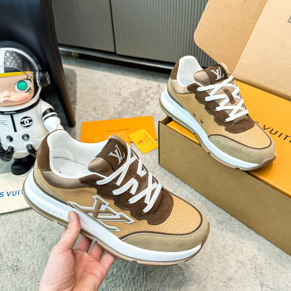 LV Classic Sneaker Beige Light Taupe Suede Mesh 625424