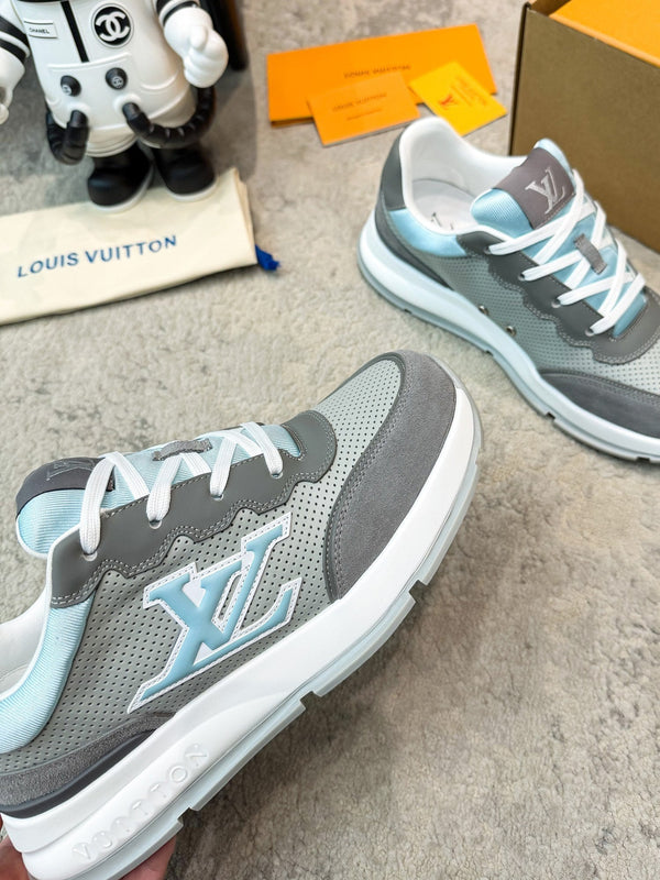 LV Classic Sneaker Grey Blue Suede Mesh 625425