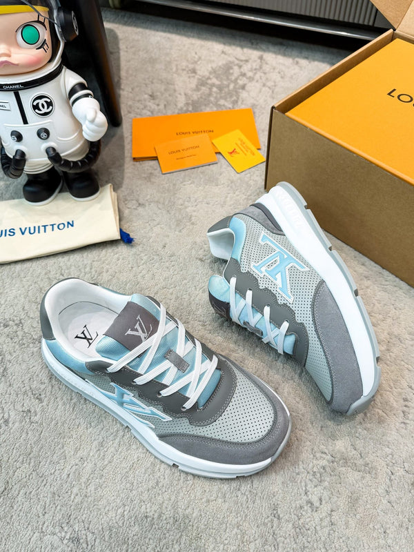 LV Classic Sneaker Grey Blue Suede Mesh 625425