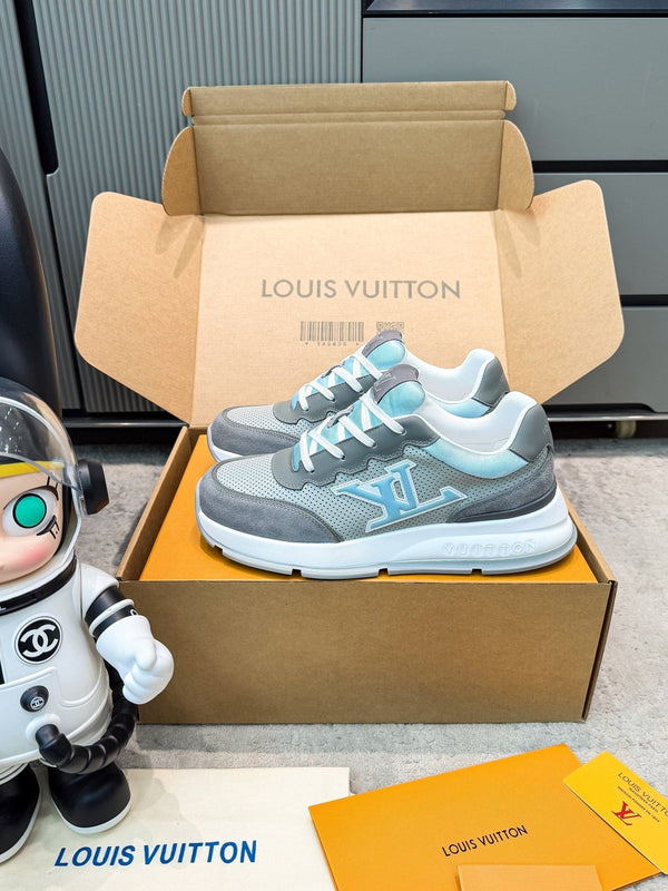 LV Classic Sneaker Grey Blue Suede Mesh 625425