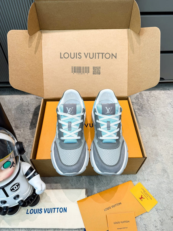 LV Classic Sneaker Grey Blue Suede Mesh 625425