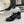WOMEN'S SANDALS WITH ROUND TOE GLOSSY BLACK  SPECIFIC COWHIDE