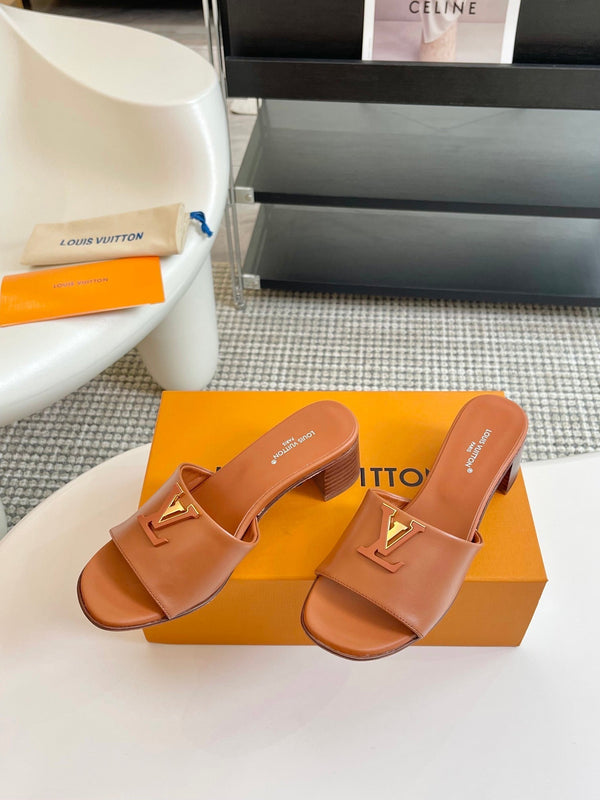 LV Capri Mule 45mm in pelle di vitello marrone