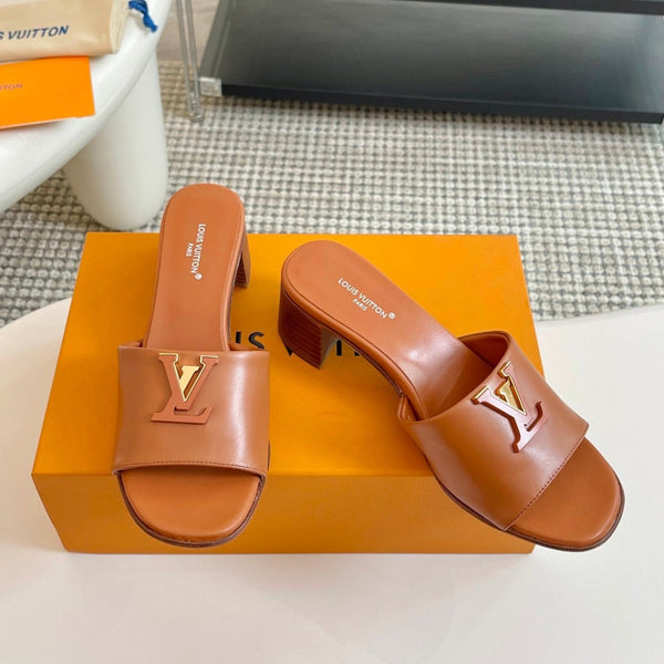 LV Capri Mule 45mm in pelle di vitello marrone