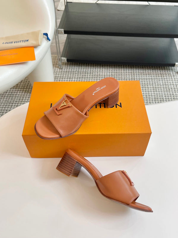 LV Capri Mule 45mm in pelle di vitello marrone