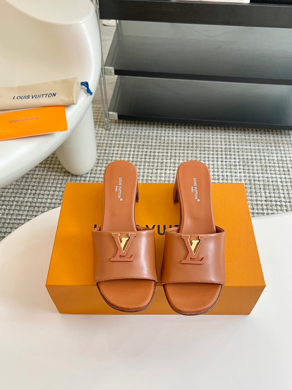LV Capri Mule 45mm in pelle di vitello marrone