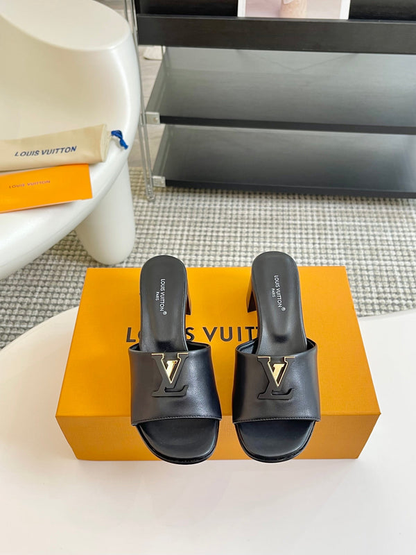 LV Capri Mule 45mm in pelle di vitello nera
