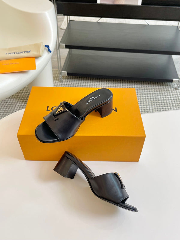 LV Capri Mule 45mm in pelle di vitello nera
