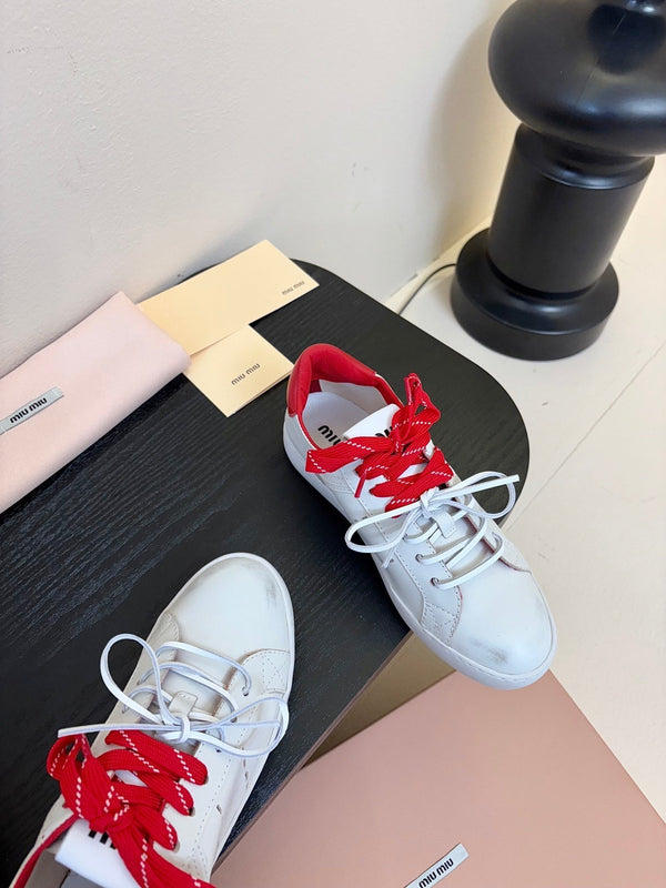 Miu 25C Sneakers White mix Red Leather 235746