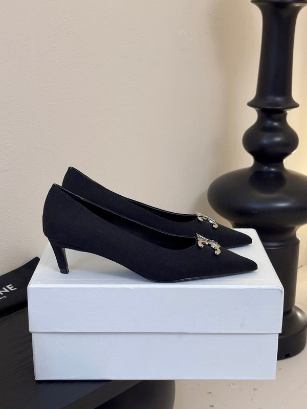 CELINE Pump Tessuto Nero 235702