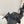 DC Satin Sandals Black Sheepskin & Fusible Rhinestones 313668